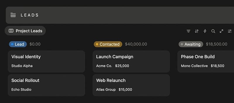 Project Leads Tracking